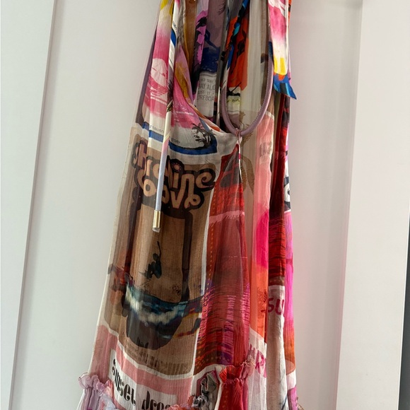 Zimmermann Wavelength Poster Print Mini Halterneck Dress Size 0 - Picture 7 of 13